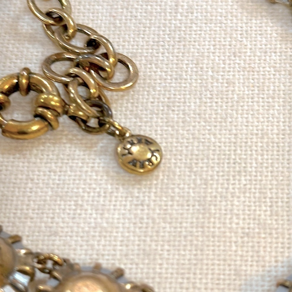 J. Crew Gold and Crystal Station Necklace 21” Adjustable Length - GUC - Picture 3 of 3